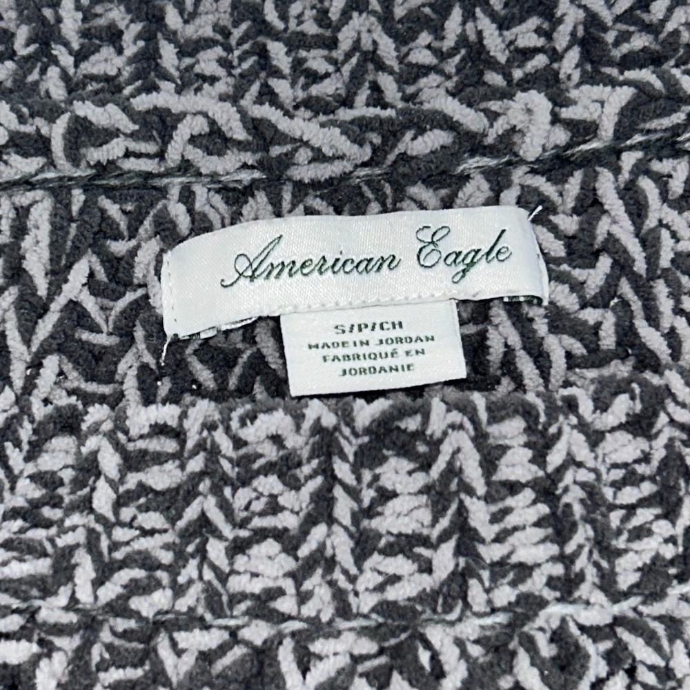 American Eagle Gray Marled Chunky Knit Chenille Crew Neck Sweater Small Relaxed - Picture 5 of 8